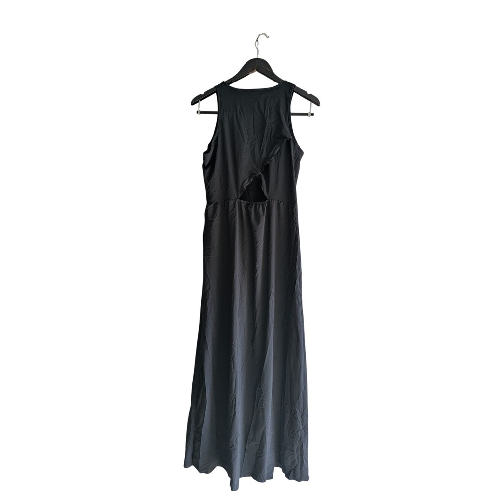 Toad&Co Womens Black Sleeveless Maxi Dress Cutout Back Pockets Size M - Picture 6 of 9